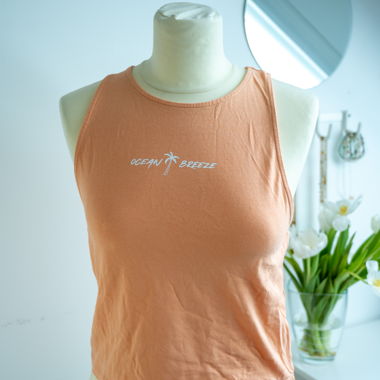 Peach-coloured Crop Top "Ocean Breeze"