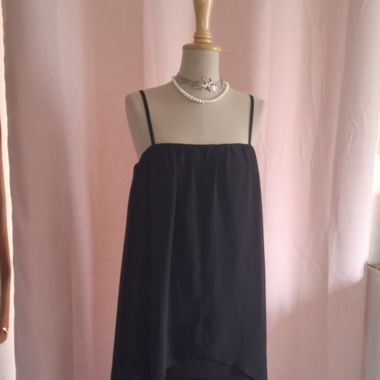 "NOSY" BLACK CHIFFON DRESS SIZE 38