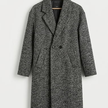 Long wool-blend coat
