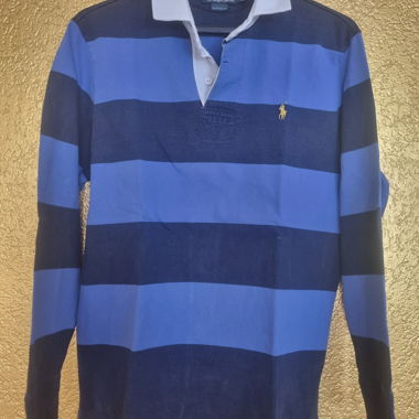 Polo Ralph Lauren Rugbyshirt blau gestreift L