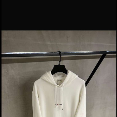 YSL Hoodie Saint Laurent Rive Gauche Cream/White