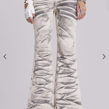 Jaded London Arctic White Drift Flared Jeans