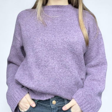 Maglione di maglia viola