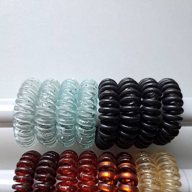 16 Spiralhaargummis in verschiedenen Farben 