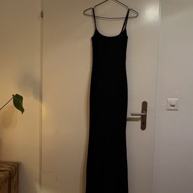 Abito maxi costine nero Skims, taglia M