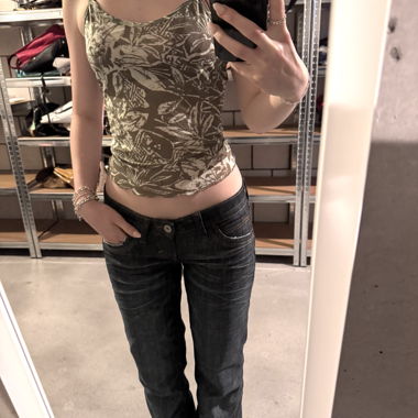 Vintage Cassis Y2K Flowers Top