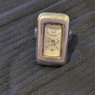 Orologio da polso vintage con anello Feodal 925 argento