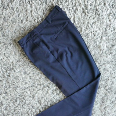 Pantalon droit Mango Basics bleu marine