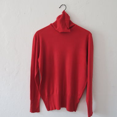 Roter Turtleneck / Rollkragen Longsleeve