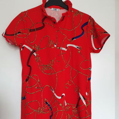 Abito rosso stampato, taglia M