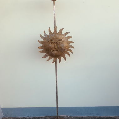 Porte-bougie soleil en métal