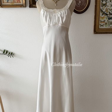 Abito Maxi in Raso Bianco Linea Donatella taglia M