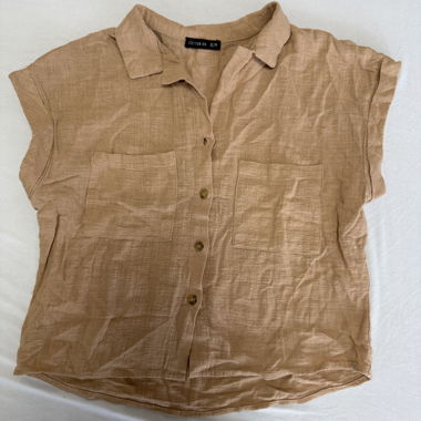 Blusa beige a maniche corte XS