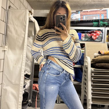 Striped knit sweater