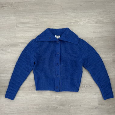 COS Blauer Strickcardigan