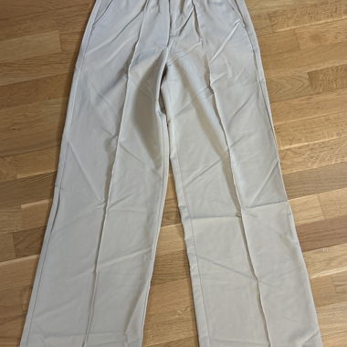 High-Waist Beige Trousers