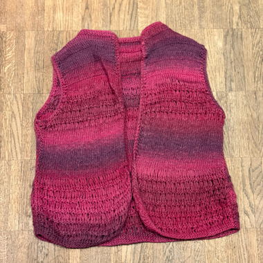 Gilet in maglia viola-rosa