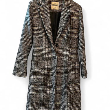 Cappotto in lana grigio e nero