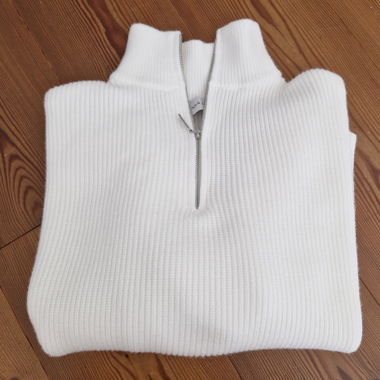 Pull half-zip blanc