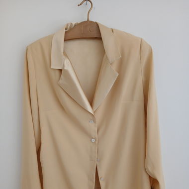 Retro Women Blouse Satin