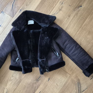 Shearling Jacke schwarz