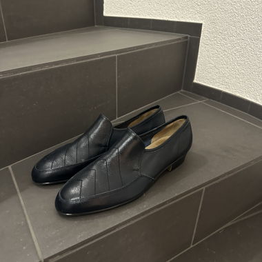 Loafers en cuir noirs vintage