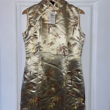 Gold Satin Chinese Dress