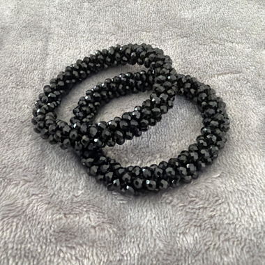 Perlenarmband Set schwarz