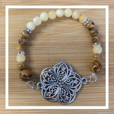Bracelet en Jaspe et orange calcite