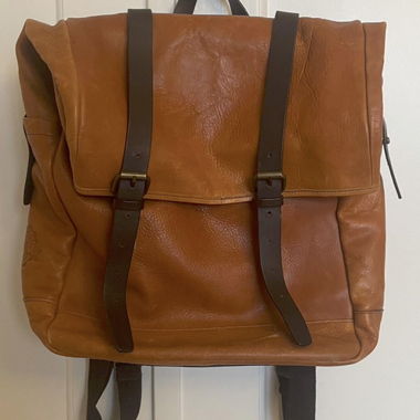 Zaino in pelle color cammello