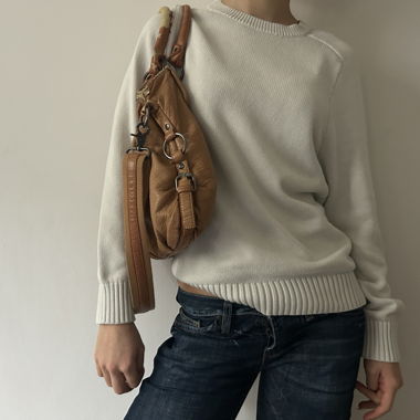 Maglione bianco a maglia Brandy Melville