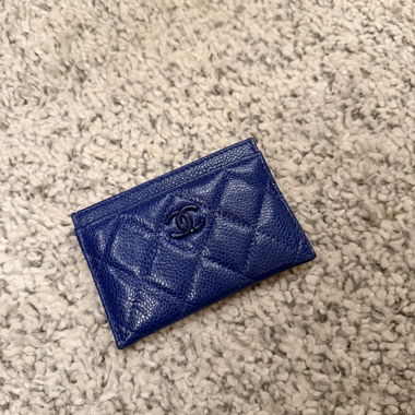 Porta carte Chanel blu