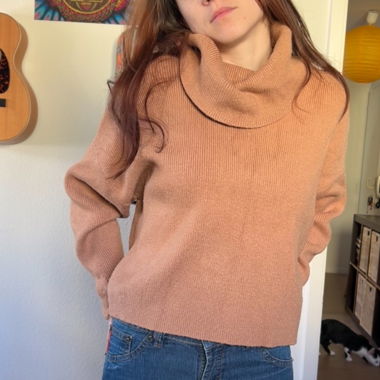 Beige Rollkragenpullover