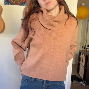Beige Rollkragenpullover