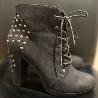 Black studded ankle boots