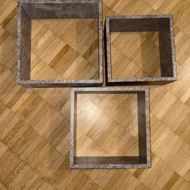 3er Set graue Würfel Regale, Wandregal