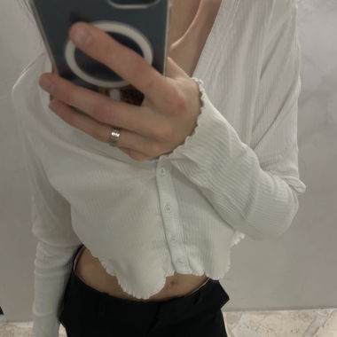 cozy white crop top