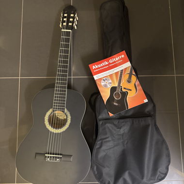 Chitarra acustica incl. custodia e corde di ricambio