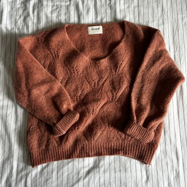 Pull en maille saumon 
