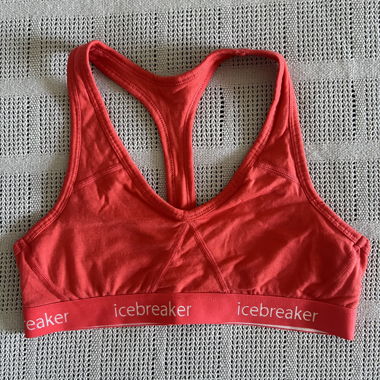 Icebreaker merino orange racer back sport bra M