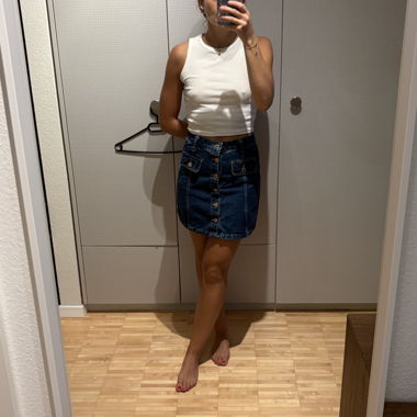 Gonna in denim blu scuro