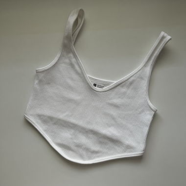 Top Corto Righe Bianco