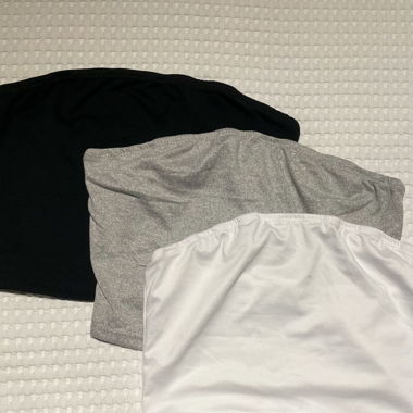 Shein: black, grey & white crop tops 