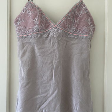 Grey-pink Lace Top