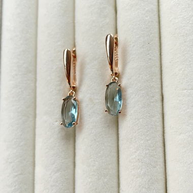 Aqua Rose Gold 585 Farbe ohrringe neu