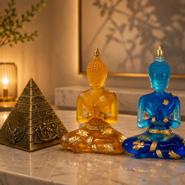 Lot décoratif Bouddha & Pyramide – Ambiance Zen 