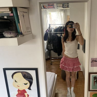 plaid skort