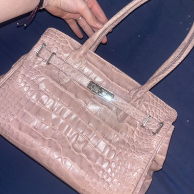 sac rose en croco