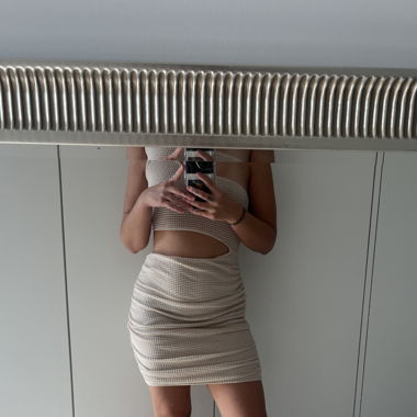 Beige mini dress