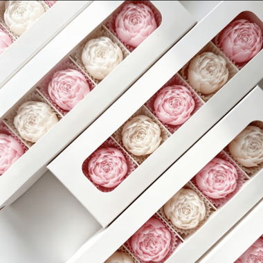 Bougie décorative de pivoines